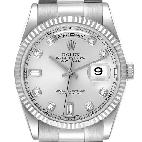 rolex day date 36 white gold and diamonds price|Rolex Day-Date 118239.